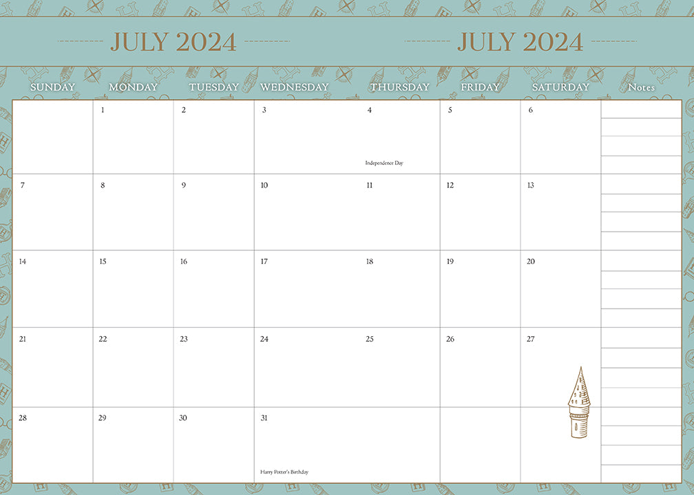 Harry Potter 2024-2025 Academic Year Planner