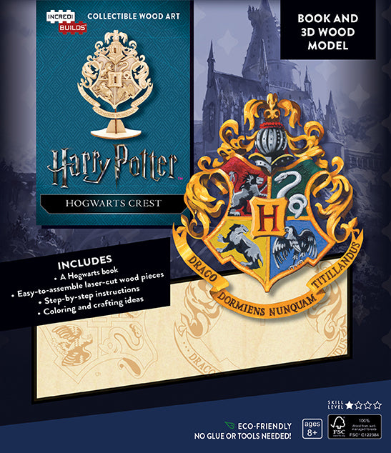 IncrediBuilds: Harry Potter: Hogwarts Crest Book and 3D Wood Model