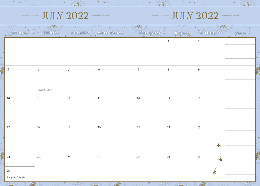 Harry Potter 2022-2023 Academic Year Planner